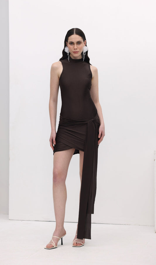 Solid Slinky Mini Dress