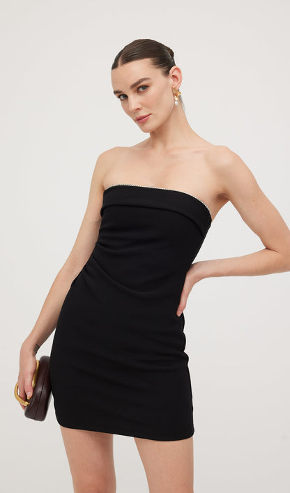 Strapless Diamond Embellished Mini Dress