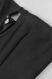 Fitted strapless mermaid cut sable crew long dress