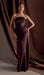 Strapless Satin Maxi Dress