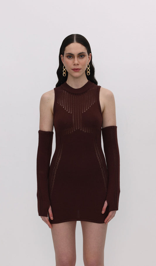 Stretchy Mini Knit Dress Included Sleeves