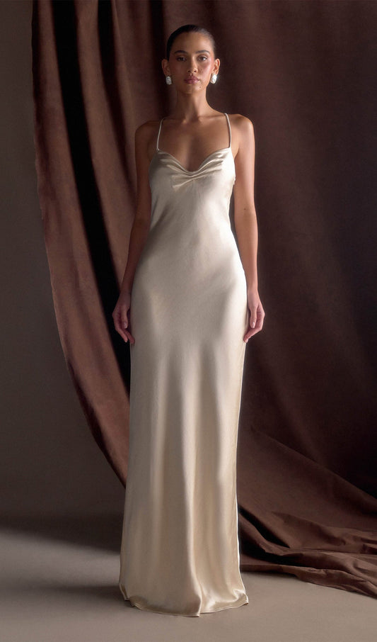 Sweetheart Satin Maxi Dress
