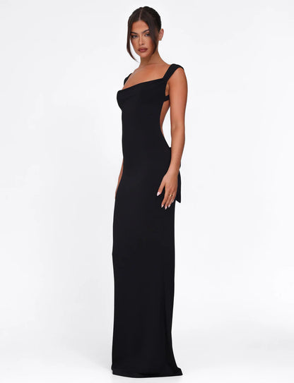 Spaghetti Strap Backless Bodycon with Bow Detail Dress