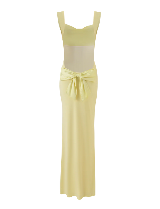 Spaghetti Strap Backless Bodycon with Bow Detail Dress