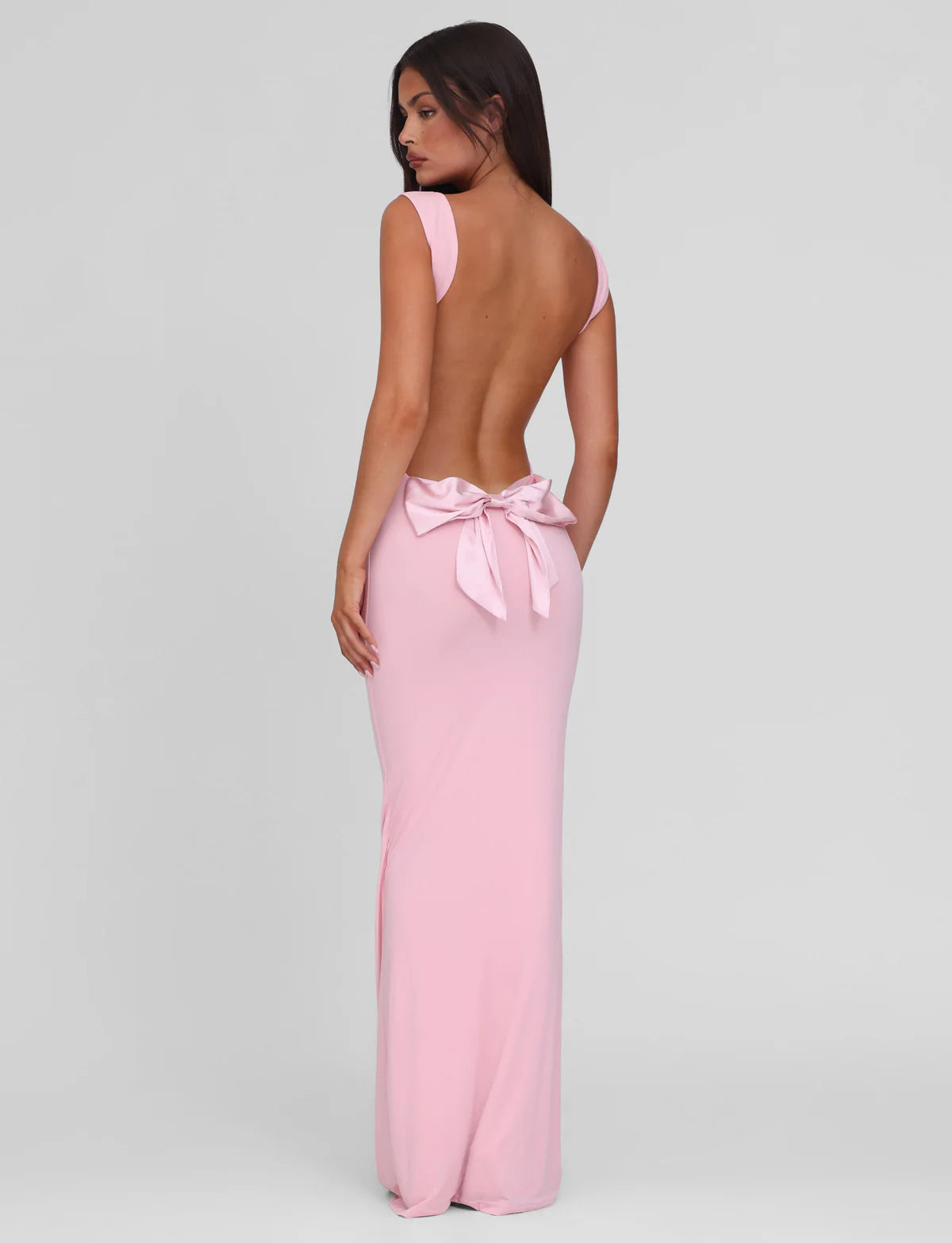 Spaghetti Strap Backless Bodycon with Bow Detail Dress