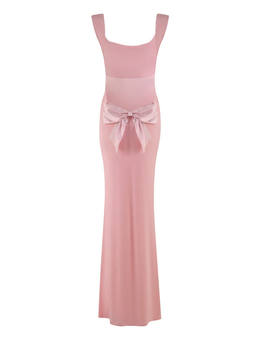 Spaghetti Strap Backless Bodycon with Bow Detail Dress