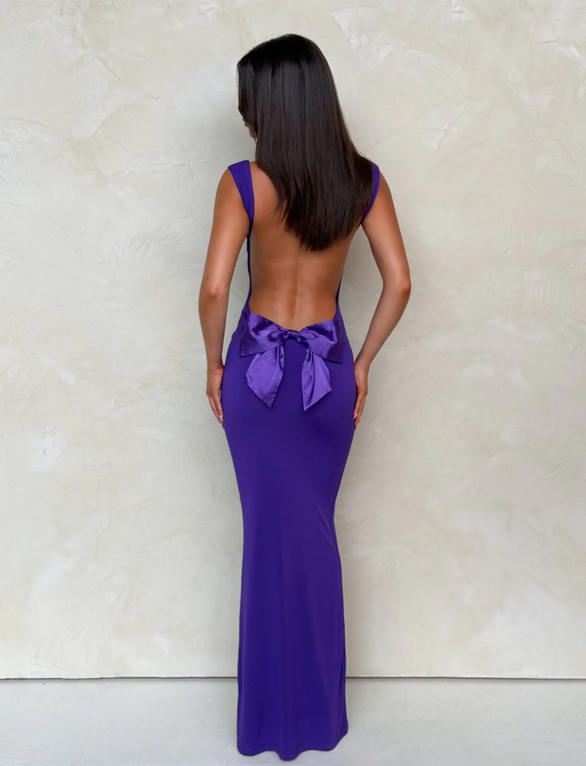 Spaghetti Strap Backless Bodycon with Bow Detail Dress