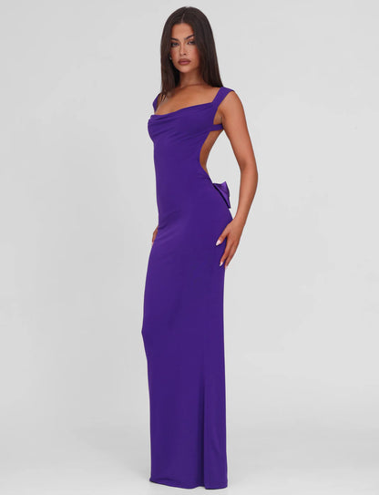 Spaghetti Strap Backless Bodycon with Bow Detail Dress