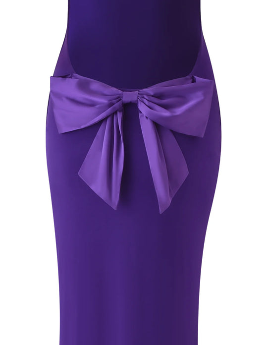 Spaghetti Strap Backless Bodycon with Bow Detail Dress