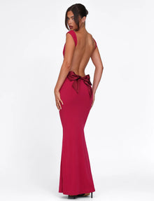 Spaghetti Strap Backless Bodycon with Bow Detail Dress