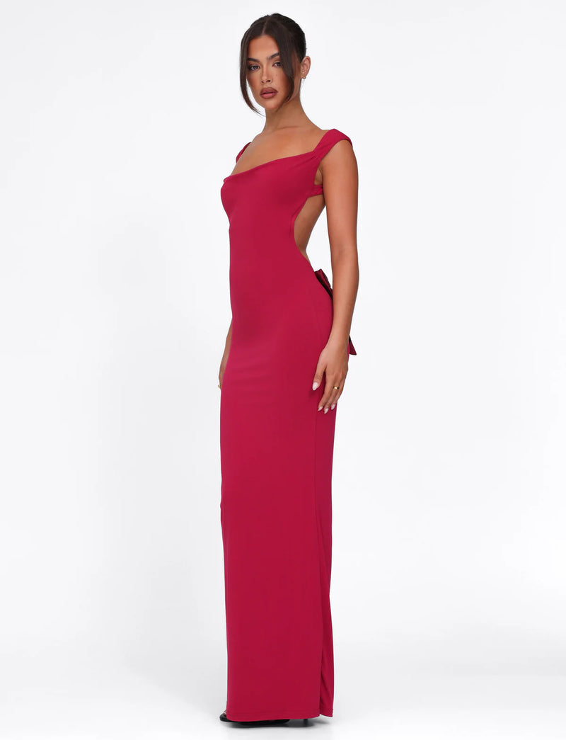 Spaghetti Strap Backless Bodycon with Bow Detail Dress