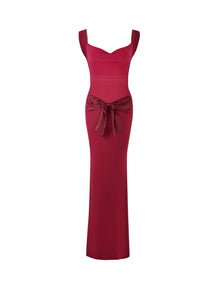 Spaghetti Strap Backless Bodycon with Bow Detail Dress