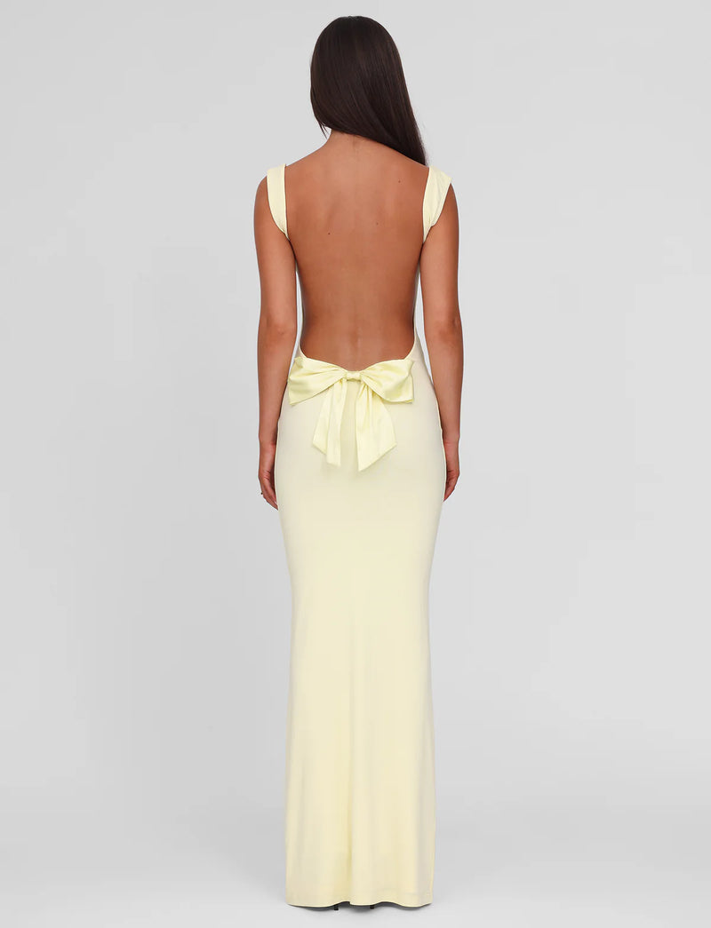Spaghetti Strap Backless Bodycon with Bow Detail Dress