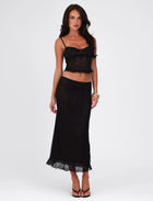 Spaghetti Strap Corset Lace Top and Skirt Set