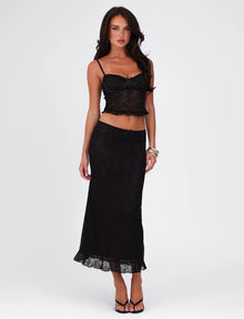 Spaghetti Strap Corset Lace Top and Skirt Set