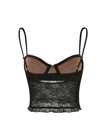 Spaghetti Strap Corset Lace Top and Skirt Set