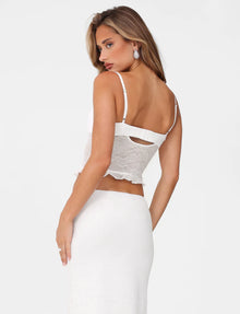 Spaghetti Strap Corset Lace Top and Skirt Set