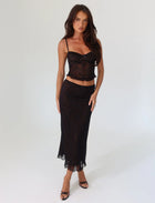 Spaghetti Strap Corset Lace Top and Skirt Set