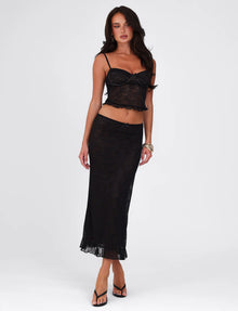 Spaghetti Strap Corset Lace Top and Skirt Set