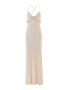 Spaghetti Strap Knit Vacation Dress with 3D Floral Bust Detail