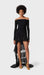Jersey With Chiffon Train Mini Dress