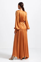 High Neck Split Maxi Evening Dress