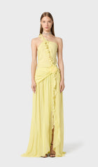 One Shoulder Ruffled Maxi Dress