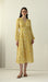Yellow Floral Printed V Neck Midi Dress