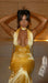 Deep V Neck Satin Maxi Dress