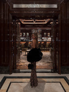 High-Neck Sleeveless Backless Ruched Leopard-Print Maxi Dress