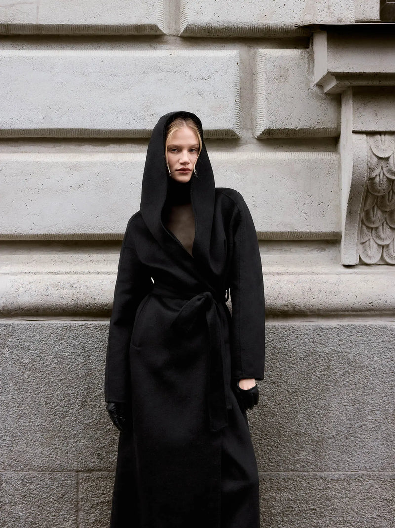 Hooded Double-Faced Wool Coat