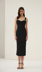 Solid A Line Midi Dress