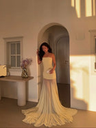 Strapless Bodycon Mesh Paneling Maxi Dres – Elegant Party & Evening Wear