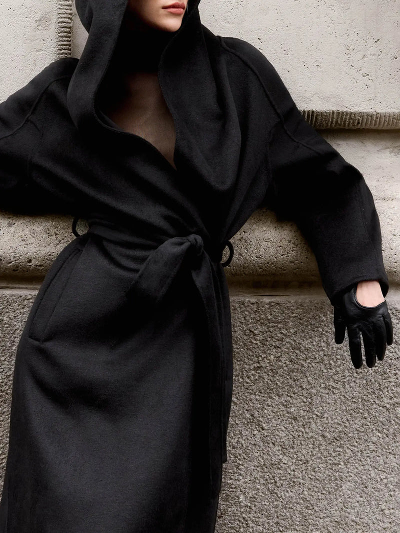 Hooded Double-Faced Wool Coat