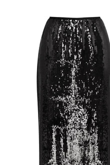 Black Sequin Spaghetti Strap Corset Top and Skirt Two-Piece Set