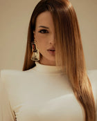 High-Neck  Waist Cut-Out  Ruched Maxi Dress