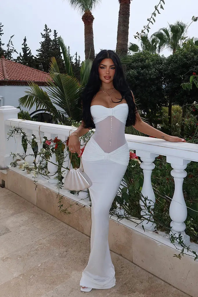 Strapless Twist-Front Bodycon Dress