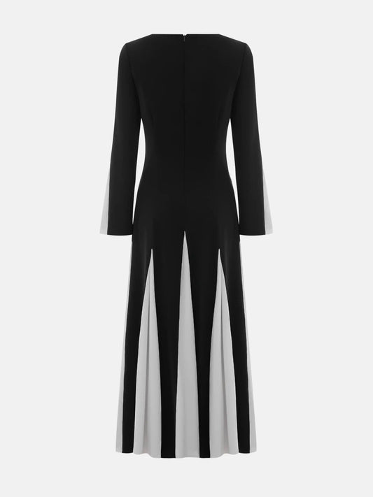 Knitted maxi dress with triangular inserts