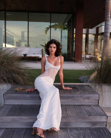 Spaghetti Strap Mesh Splicing Bodycon Dress