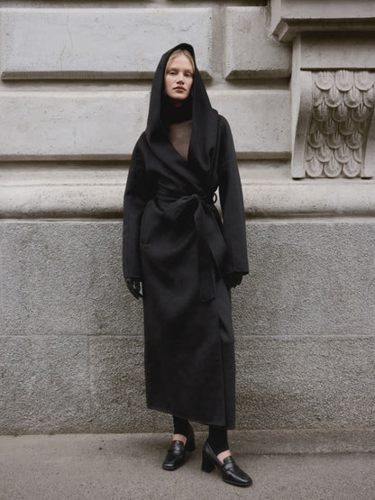 Hooded Double-Faced Wool Coat