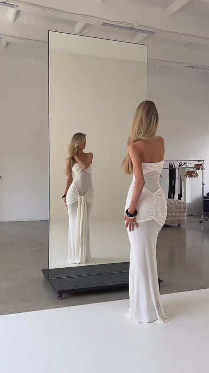 Strapless Twisted Fitted Maxi Dress