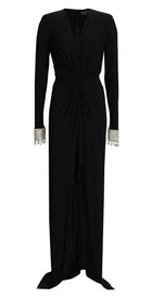 V-Neck Jersey Twist Maxi Dress