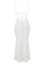 Ivory Lace up Back Maxi Dress