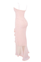 Spaghetti Strap Front Cutout Draped Hem Dress