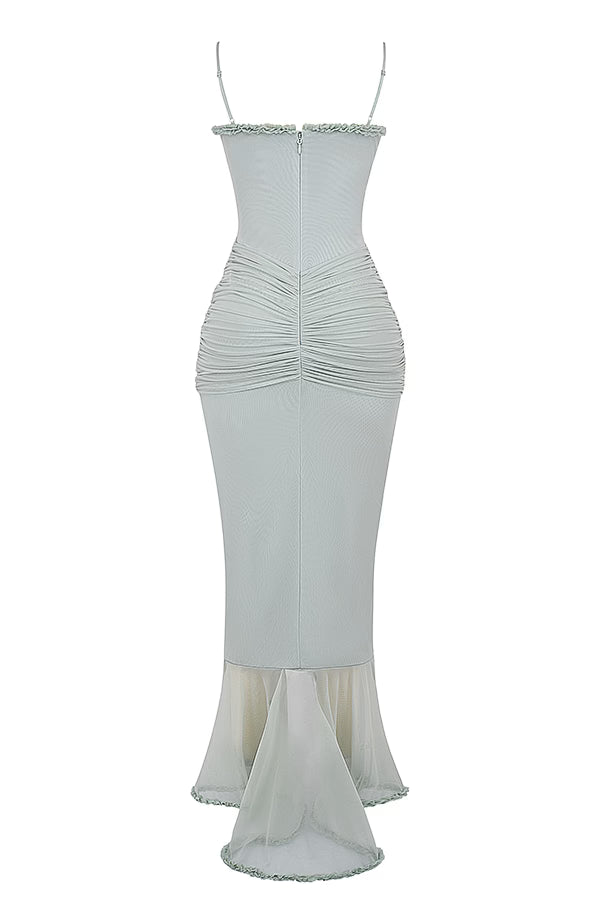 Spaghetti Strap Front Cutout Draped Hem Dress