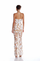 Strapless Floral Embroidered Gown